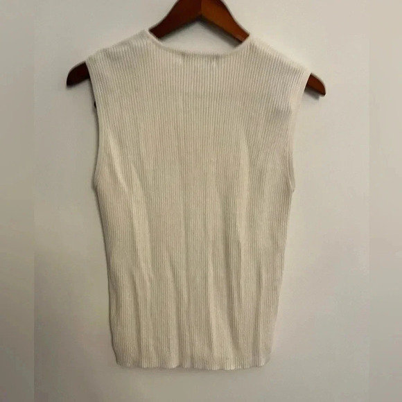 Vintage Tank top Ailes de  la mode cream white size large - Picture 2 of 6